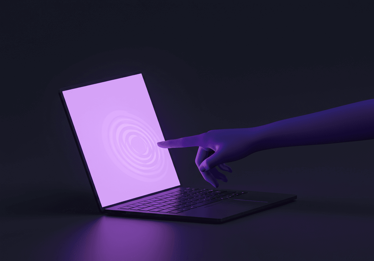 Laptop with touchscreen feature highlighted